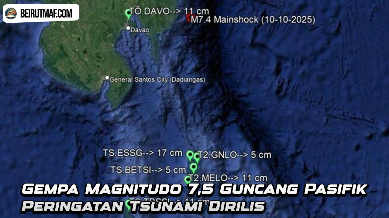 Gempa Magnitudo 7,5 Guncang Pasifik, Peringatan Tsunami Dirilis