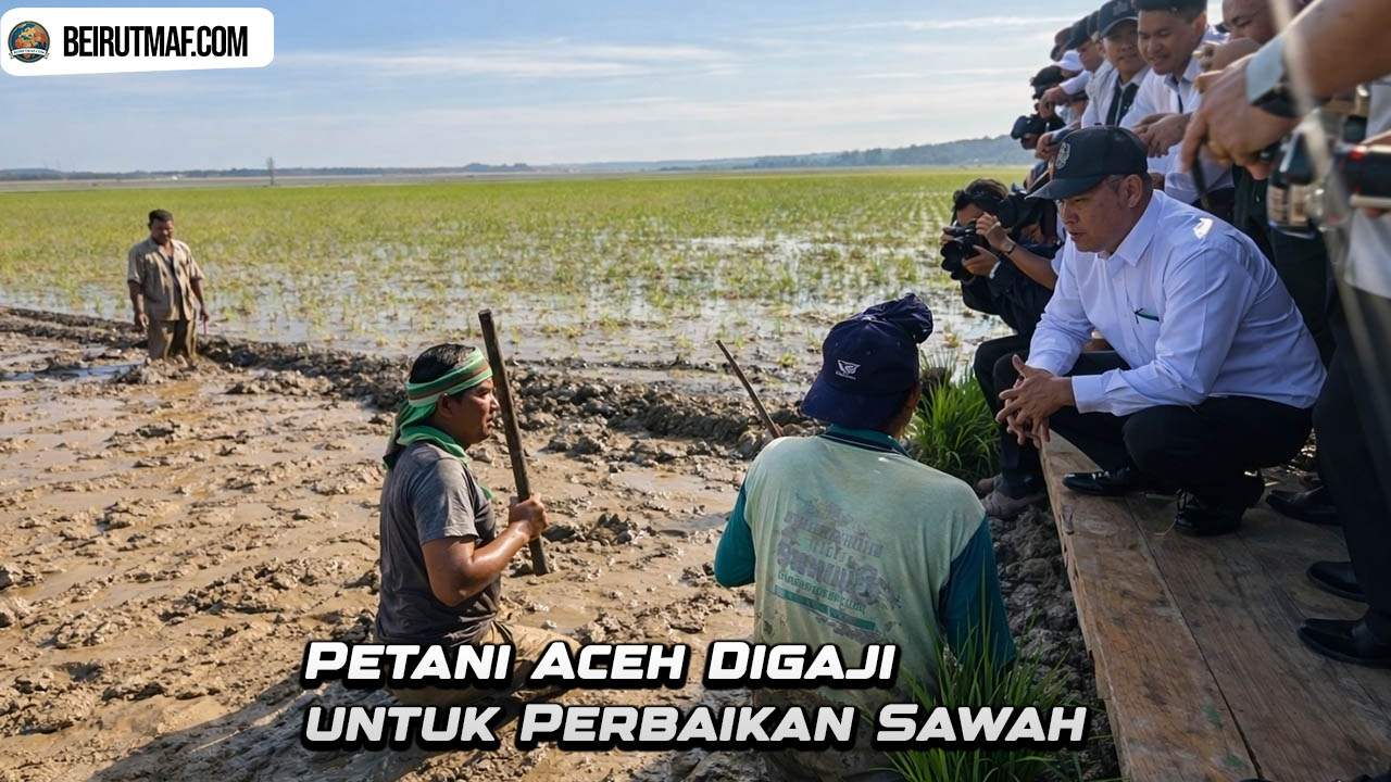 Petani Aceh Digaji untuk Perbaikan Sawah
