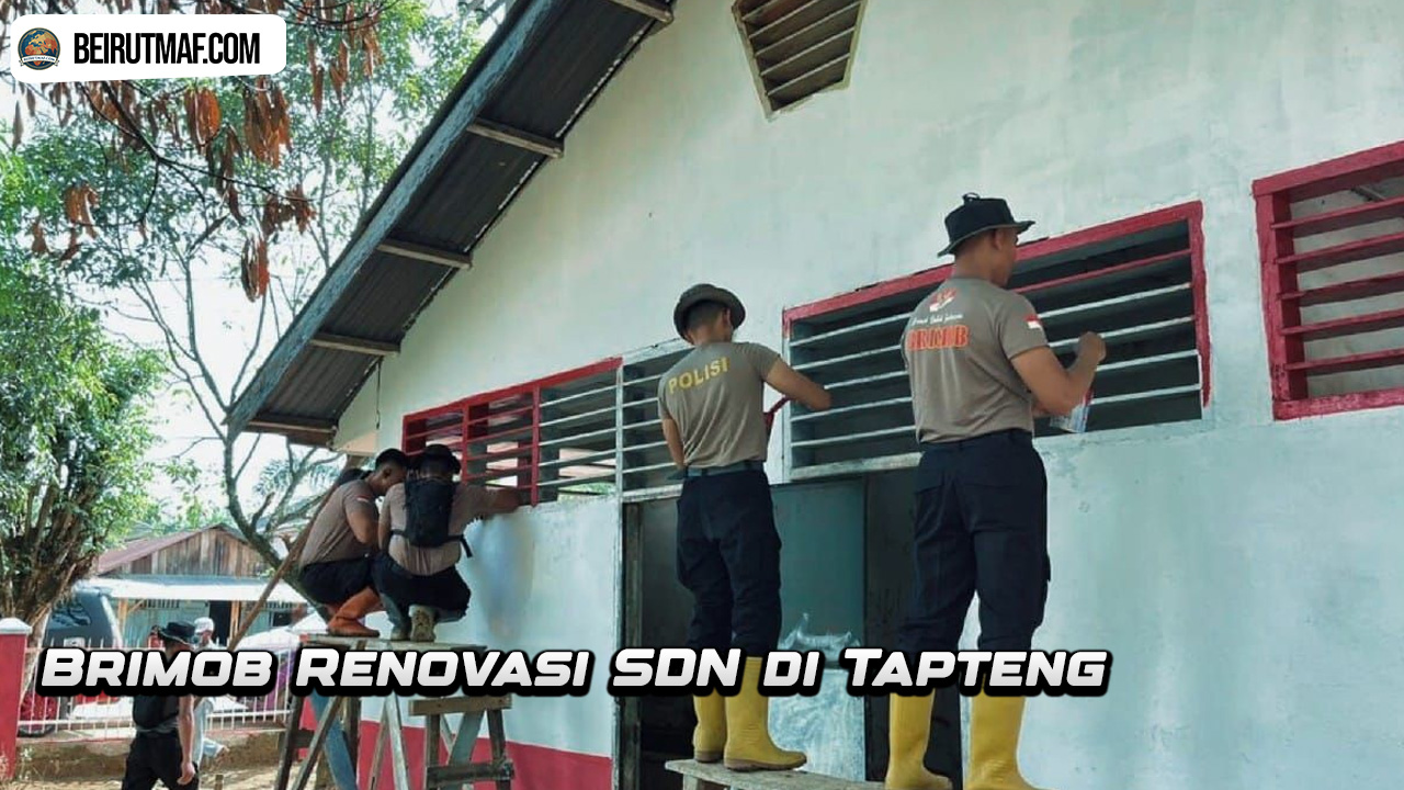 Brimob Renovasi SDN di Tapteng
