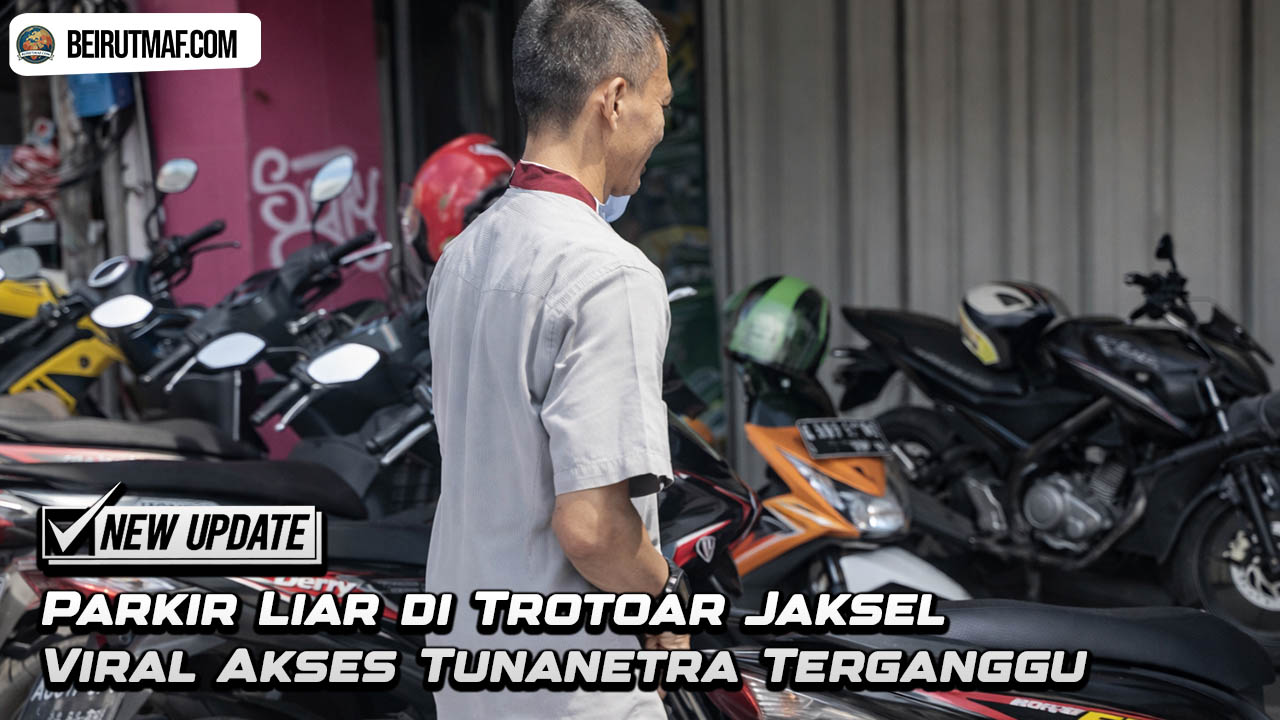 Parkir Liar di Trotoar Jaksel Viral Akses Tunanetra Terganggu