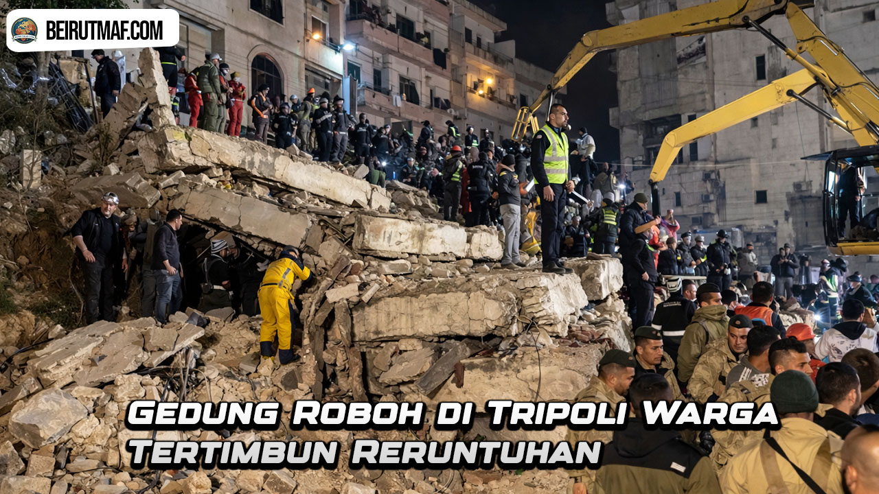 Gedung Roboh di Tripoli, Warga Tertimbun Reruntuhan