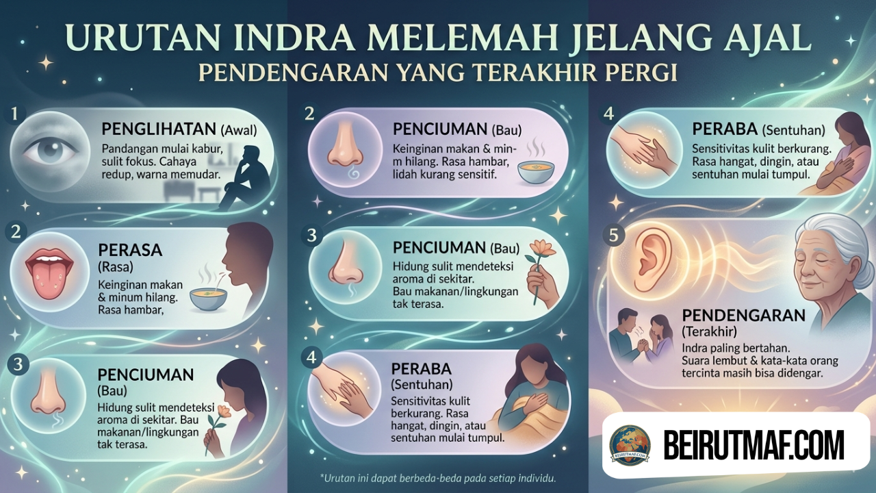 Urutan Indra Melemah Jelang Ajal Pendengaran yang Terakhir Pergi
